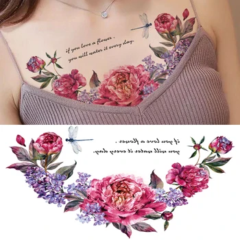 Velike Tetovaže Lažni Privremene Naljepnice za Body art za Muškarce Žene Mlade, 3D Realan Privremene Tetovaže na Grudi Djevojčice (1 list)