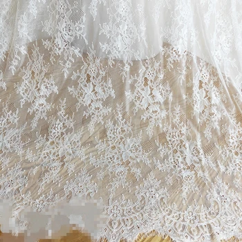 Visokokvalitetna Vjenčanje tkanina Za trepavice, francuski cvjetne čipke tkanina, Materijal bijele boje, 1 komad, 1,5x3 metra
