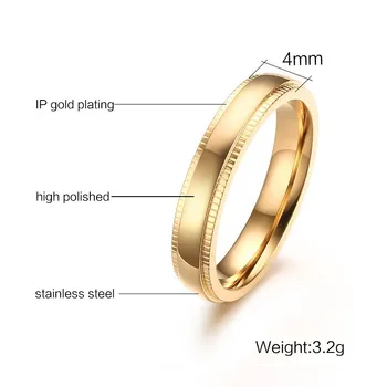 Vnox Muški Prsten Na mali prst Zlatne Boje Od Nehrđajućeg Čelika anillo masculino Muški Nakit