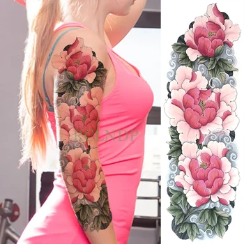 Vodootporne Privremena Tetovaža Naljepnica Ruža Cvijet puna ruka lažna tetovaža Veliki veličina dama body art flash tattoo rukava za djevojčice žene