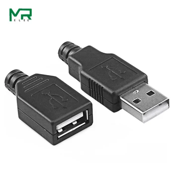 Vrući Novi Tip A Muški na USB 4-Pinski Konektor Za povezivanje USB priključka S Crnim Plastičnim Poklopcem
