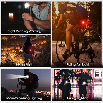WEST BIKING Vodootporan Biciklistička dugo Svjetlo USB Punjiva Bicikl Stražnje LED Svjetlo Upozorenja O Sigurnosti Kaciga Torba Lampa Biciklističke Pribor