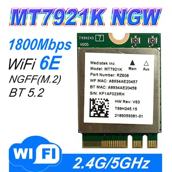 WiFi 6E dual-band 1800 Mb/s bežičnom wifi adapter bluetooth 5,2 mt7921k ngff m.2 2,4 g/5g 802.11 ax wlan kartica najbolja ax200 9260ngw