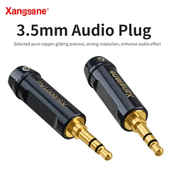 Xangsane XS-6001Au 2 komada 4kom neto bakar pozlaćeni 3,5 mm audio priključak za linije snimanja aux kabel utikač kabel za slušalice, auto audio