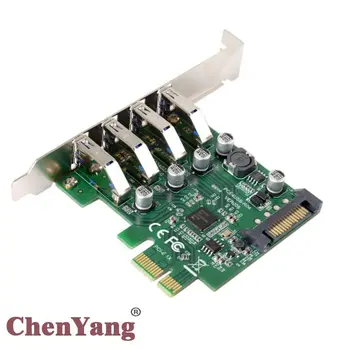 Xiwai CY 4 Priključka PCI-E na USB 3.0 HUB PCI Express Adapter Kartice za proširenje s niskim профилем5 Gbit/s za matične ploče
