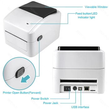 XP-420B WiFi Bluetooth USB termalni pisač naljepnica za isporuku A6 veličina pošiljke AWB Ispis QR kôd sa PC i IOS, Android