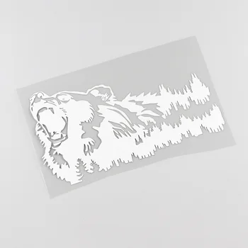YJZT 19,4 cm x 11,4 cm Divlji Medvjed kaže na režanje Planinski Biljni i životinjski svijet Vinil Naljepnica Auto Oznaka 13C-0082