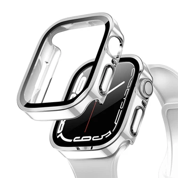 Za Apple watch Torbica 45 mm Kaljeno Staklo Zaslon Zaštitnik iwatch se Correa apple watch 44 mm 8 7 6 SE 5 4 40 mm 41 mm poklopac kućišta