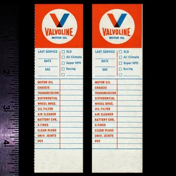 Za motorno ulje x2 VALVOLINE - Set od 2 originalne винтажных utrke servisne naljepnice/naljepnica