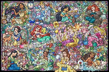 Zagonetke Disney Princeze 1000 Kom. za Odrasle Likovi Disney Obitelji Kaleidoskop Zagonetke Razvojne Igračke za Dekompresiju Poklon