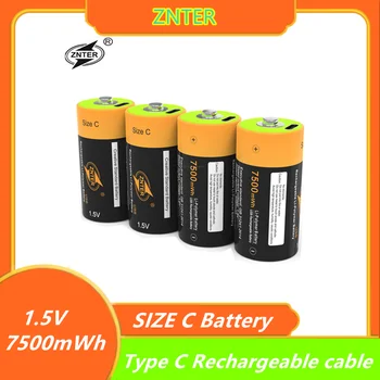 ZNTER 1,5 U 7500mWh Tip Baterije C Punjive Baterije C Lipo LR14 Baterija Za Радиоуправляемой Kamere Pribor Za Neradnik Kabel Za punjenje