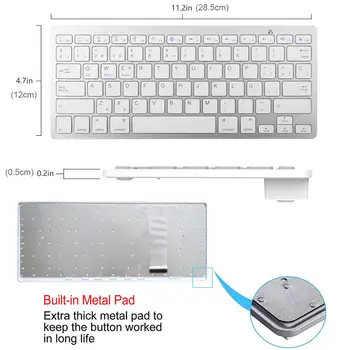 Španjolski Bluetooth Tipkovnica Lagan Prijenosni Tanka Bežična Tipkovnica teclado za Mac, iPad i iPhone iOS, Android, Windows Smart TV
