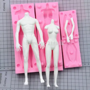 ženski oblik za cijelo tijelo DIY токарная model tijela sise lutka oblik tijela prehrambena silikonska forma muška